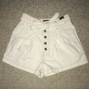 High waisted paper bag shorts